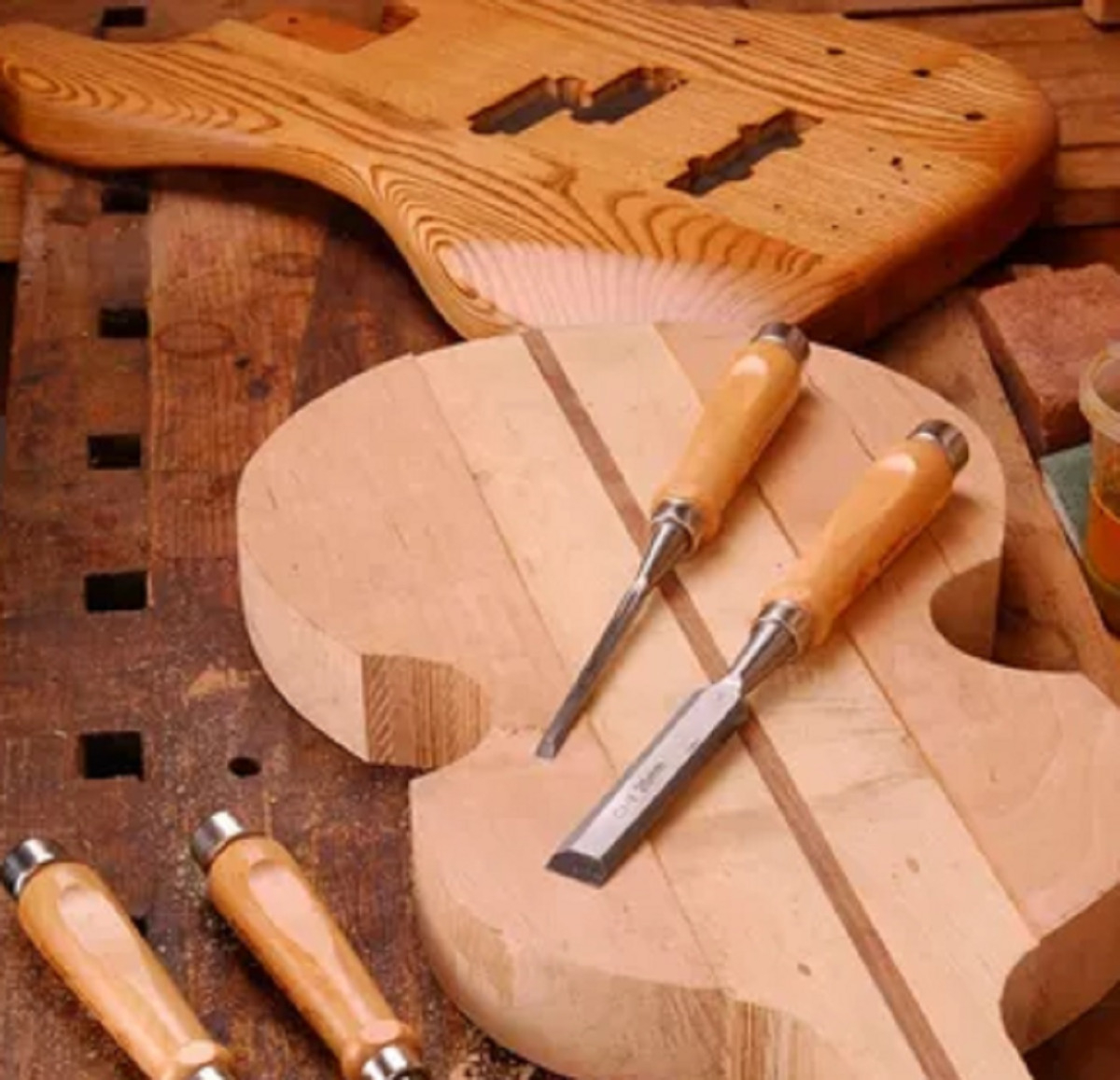 Kit Gubias Cinceles Talla Madera Acero Profesional + Piedra - Imagen 3