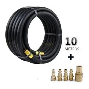 Manguera Compresor Reforzada 10 Metros 3/8 + Acoples Tyt
