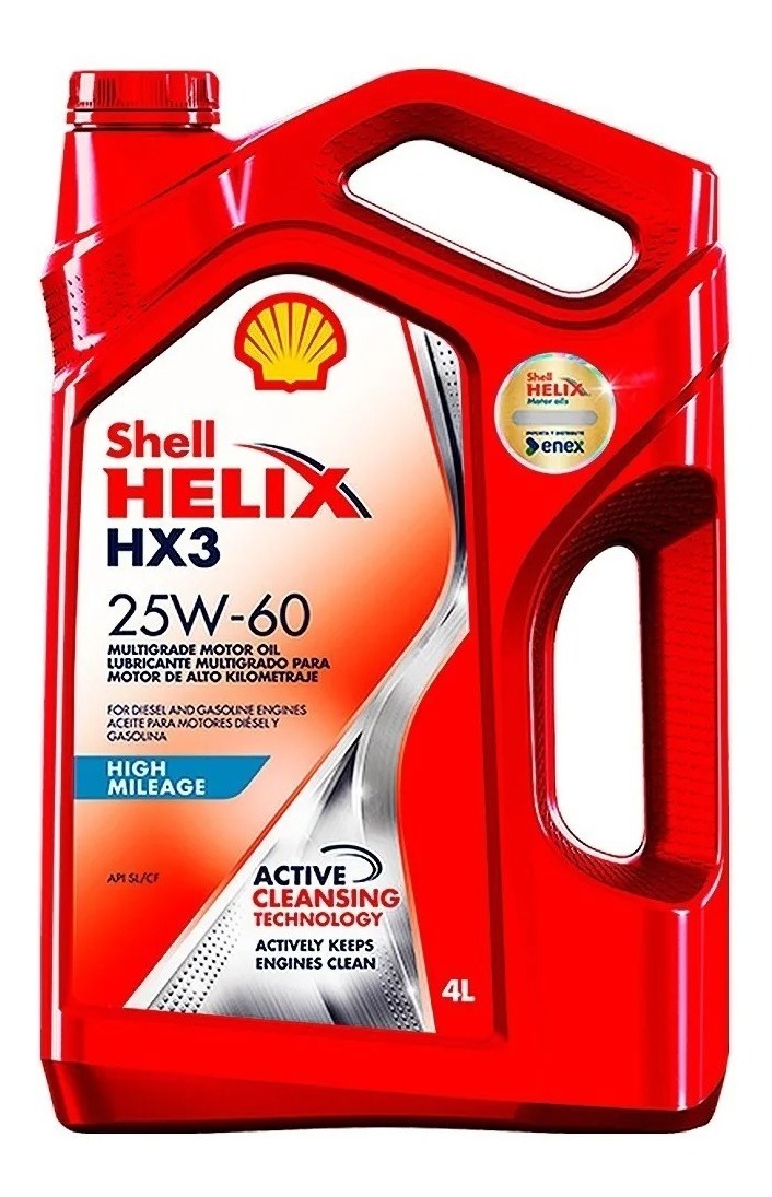 Aceite Shell 25w60 4l Nafta / Diésel Motor Alto Kilometraje