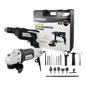 Hyck2 Taladro (con Percutor) + Amoladora En Kit Hyundai Tyt