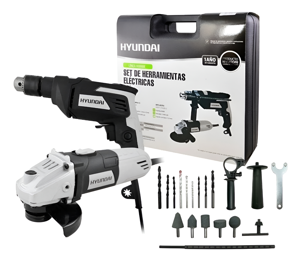 Hyck2 Taladro (con Percutor) + Amoladora En Kit Hyundai Tyt