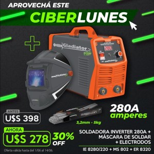 Soldadora Inverter 280a + Mascara Soldar + Electrodos - Tyt