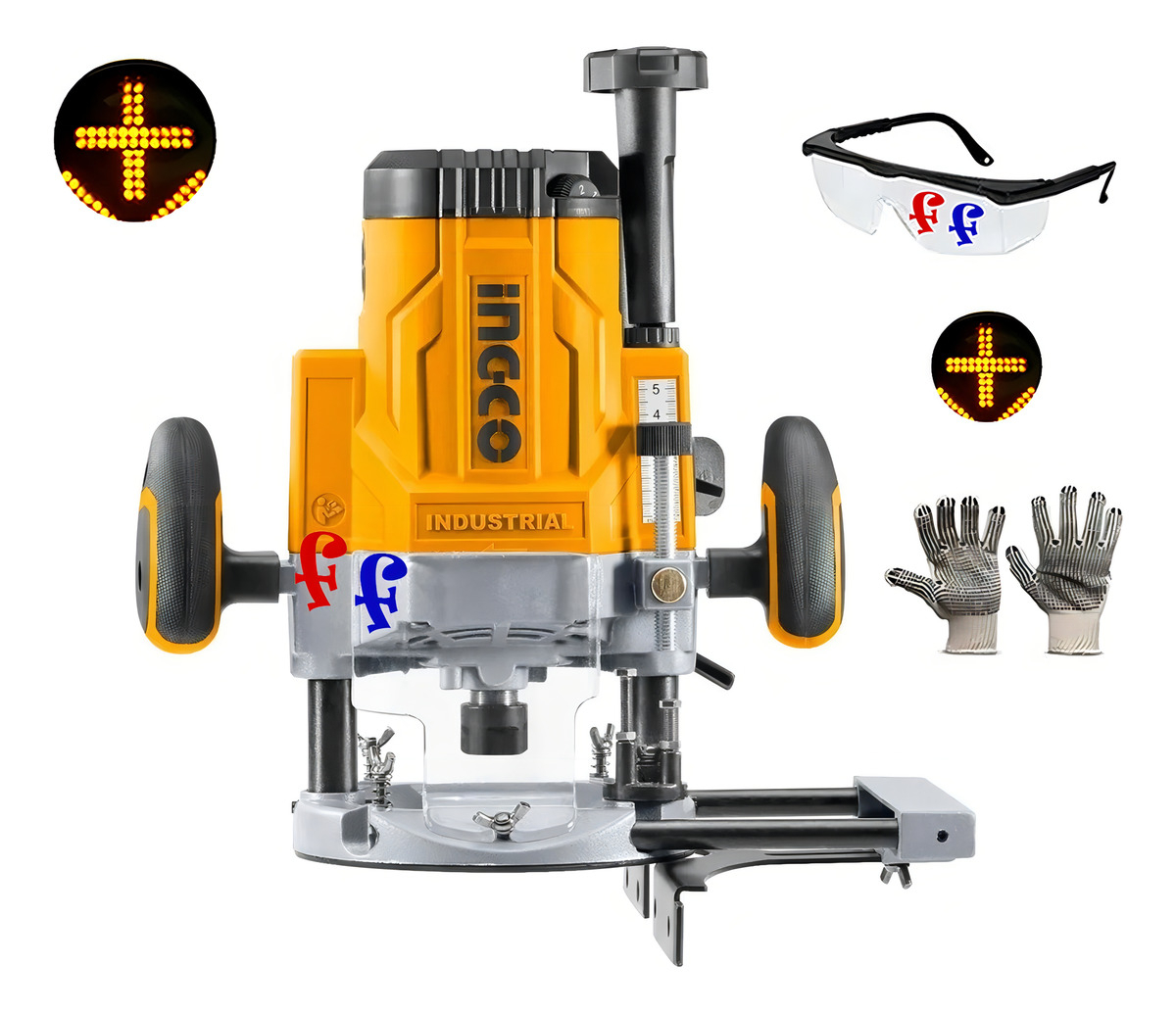 Router Fresadora 2200w 6, 8 , 12 Mm Ingco Rt22008 - Imagen 2