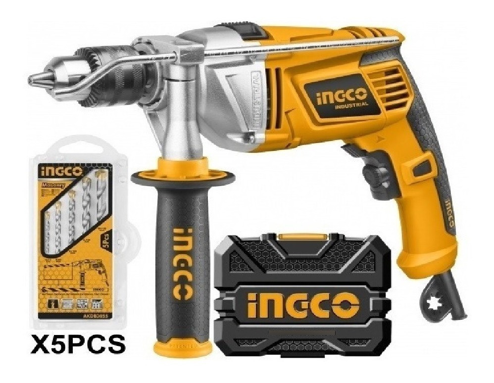 Ff Taladro Percutor 13mm Ingco 1100w Indust Valija Id11008-1 Color Anaranjado Frecuencia 50 - Imagen 4