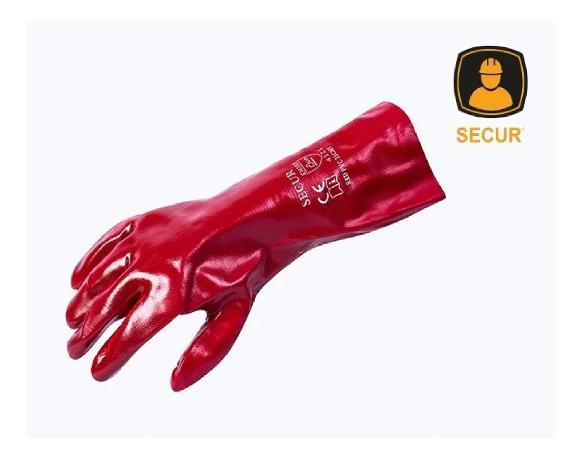 Guante Pvc Rojo - 45 Cms - Tyt - Imagen 2