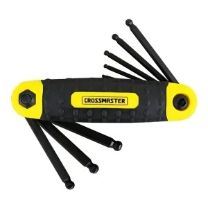 Juego De 9 Llaves Allen Hexagonales Plegables Metricas Cross