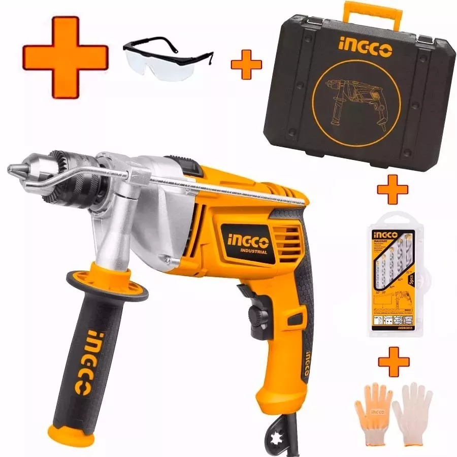 Ff Taladro Percutor 13mm Ingco 1100w Indust Valija Id11008-1 Color Anaranjado Frecuencia 50 - Imagen 2