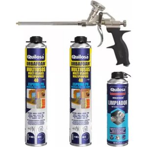 Pack 2 Espuma De Poliuretano Expandido + Pistola + Limpiador
