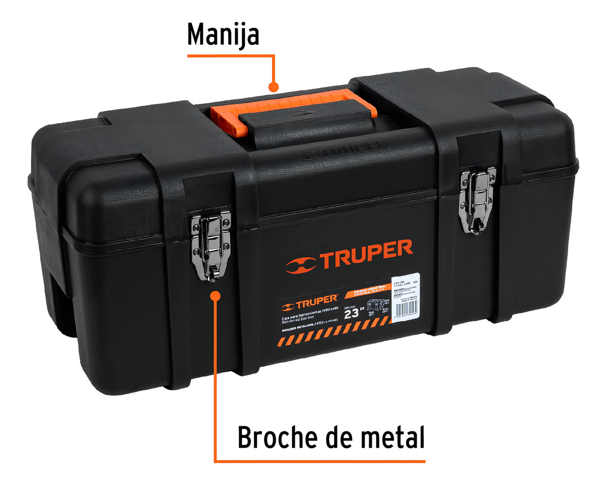 Caja Para Herramienta, Plástica De 23 , Industrial Truper Negro - Imagen 6