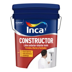 Inca Pintura Látex Constructor Exterior-interior Mate 20 L Color Blanco