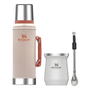 Kit Termo Rosa Stanley 940 Con Mate Y Bombilla Stanley Color Blanco