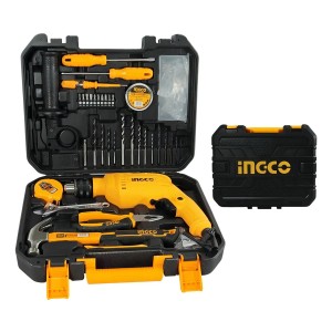 Set Taladro 680w + Herramientas Ingco Hkthp11151 Color Amarillo