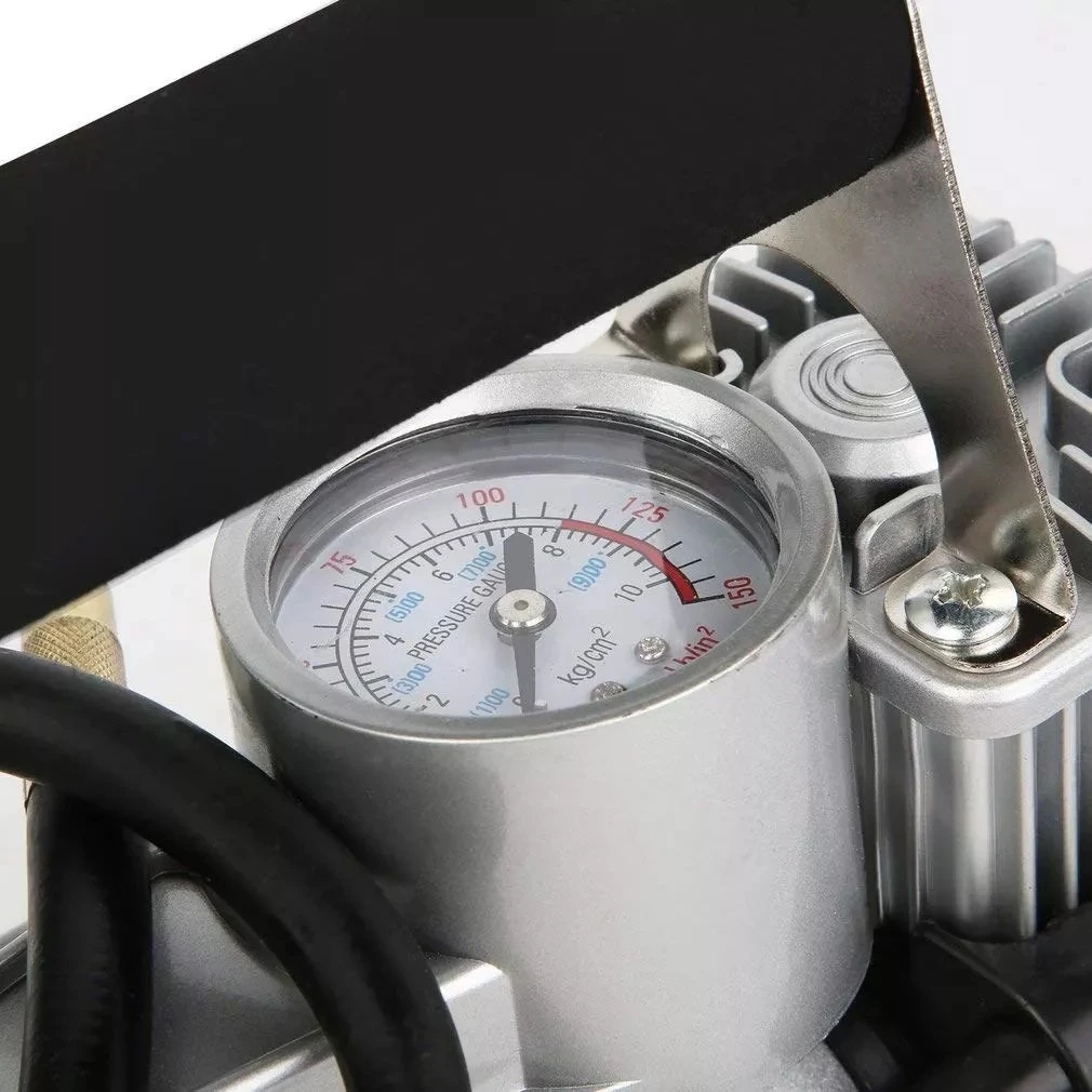 Compresor Inflador De Aire 12v 150psi Doble Piston C/reloj - Imagen 4