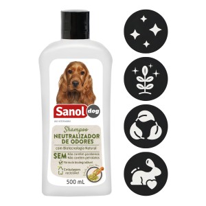 Champú Neutralizante De Olores Para Perros Sanol, 500 Ml