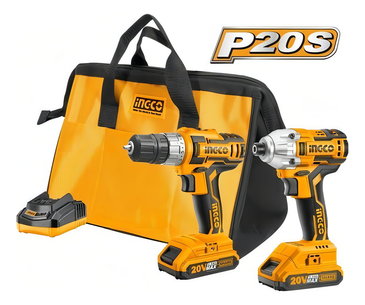 Kit Atornillador Impacto + Taladro 20v Ingco Ckli2006 | Tyt