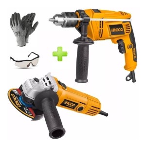 Taladro Percutor 680w+ Amoladora 1100w Industrial