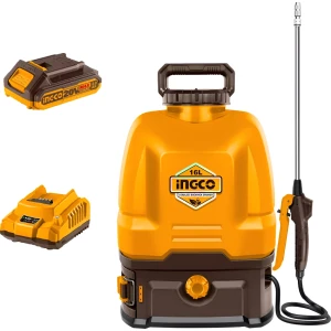 Mochila Fumigadora 16l + Bateria 2ah Y Cargador 20v Ingco Amarillo