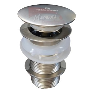 Valvula Tip Top Bronce Touch Rimontti Bacha Lavatorio Satin Acabado Satinado Color Plateado