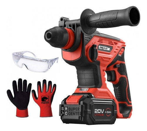 Rotomartillo Inalambrico 20v Equus Motor Brushles Sds Plus Color Rojo Frecuencia 5060