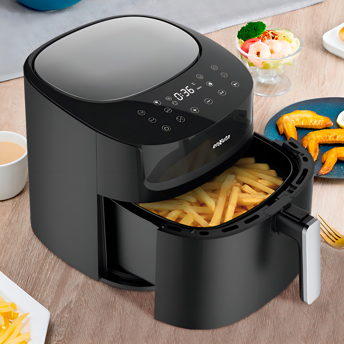 Freidora De Aire Sin Aceite Enxuta Sdaenxfsa1116 6lts Touch Color Negro - Imagen 10