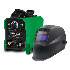 Soldadora Inverter Montana 140 Amp Mma + Careta Fotocromática Negro