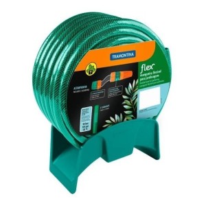 Kit Manguera Riego 20m C/soporte Acople Puntero Tramontina Color Verde Oscuro