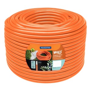 Manguera De Jardin Super Flex 3/4 De 50 M 3 Capas Tramontina Color Naranja