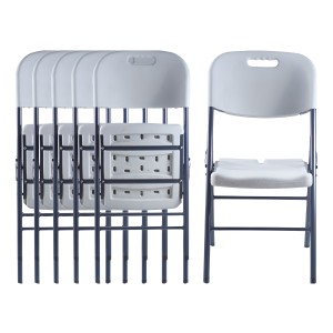 Paquete De 6 Sillas Plegables Blancas Blanco Liso