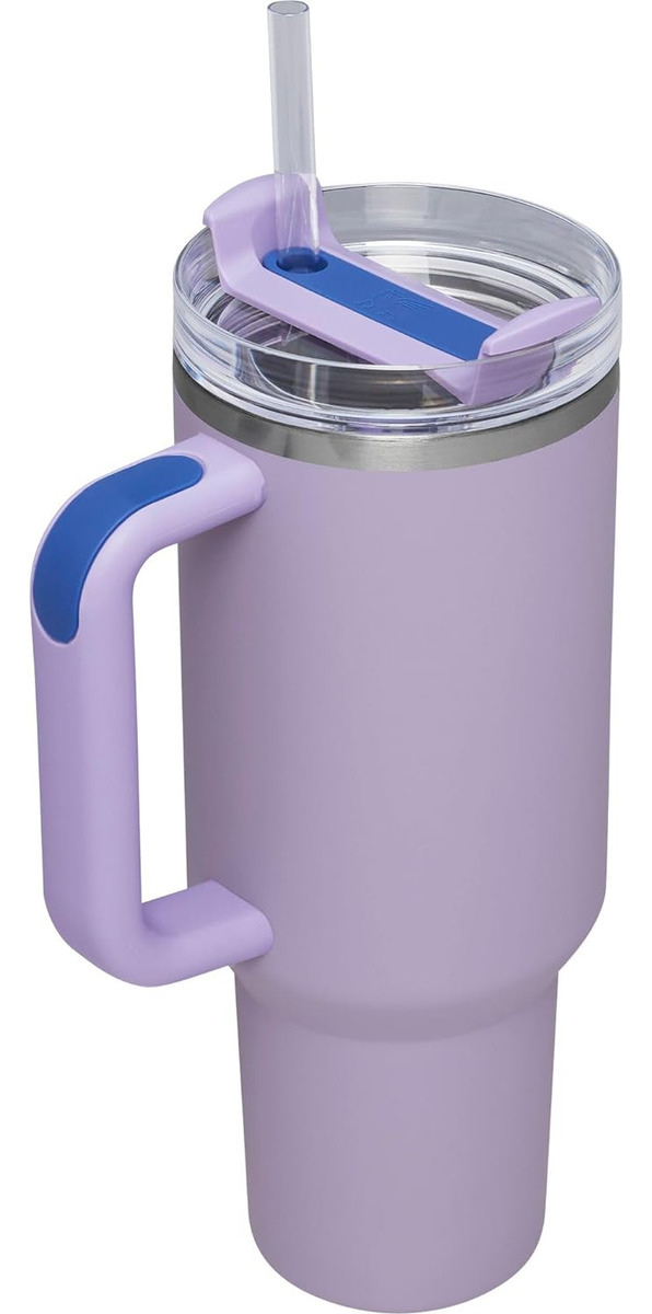 Vaso Stanley Quencher De 887 Ml, Con Tapa Y Color Orquídea Pajiza Lavanda Liso - Imagen 2