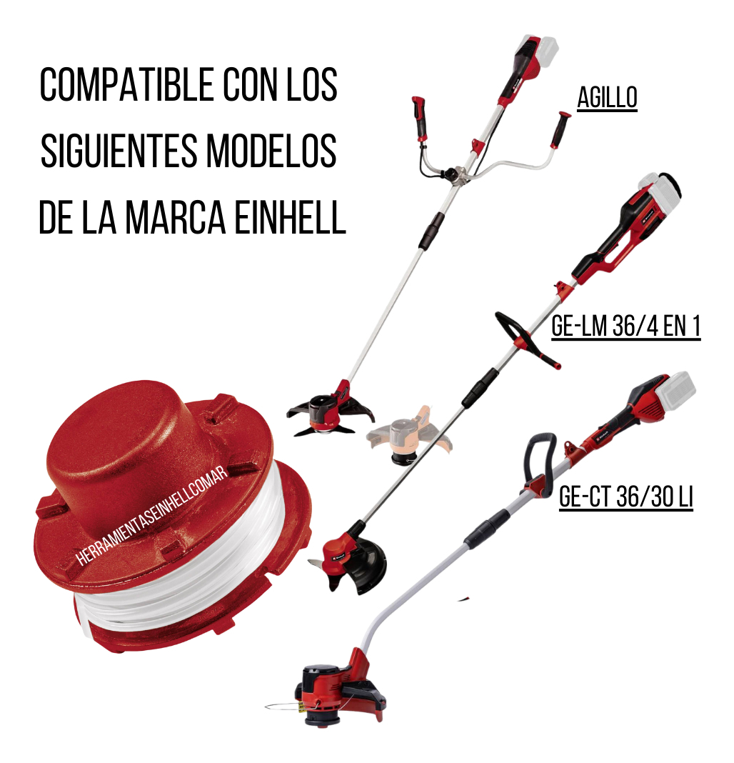 Carretel Tanza Bordeadora Einhell Agillo 8 Metros Repuesto - Imagen 3