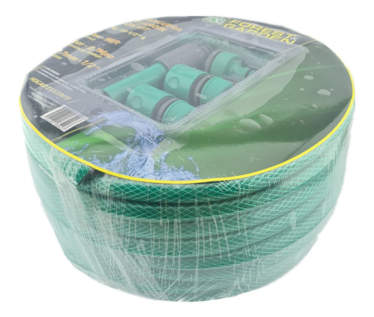 Manguera Jardín 30m 1/2 Resistente, Flexible Y Duradera Color Verde