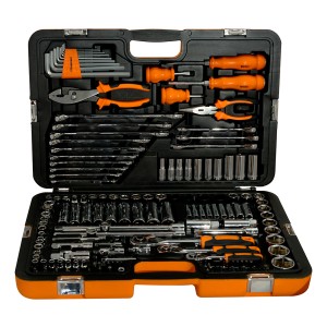 Juego Herramientas Lusqtoff 150pzs Racing Caja Set Tubos Color Naranja