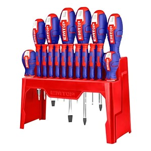Juego De 18 Destornilladores Emtop Con Organizador Esst1802