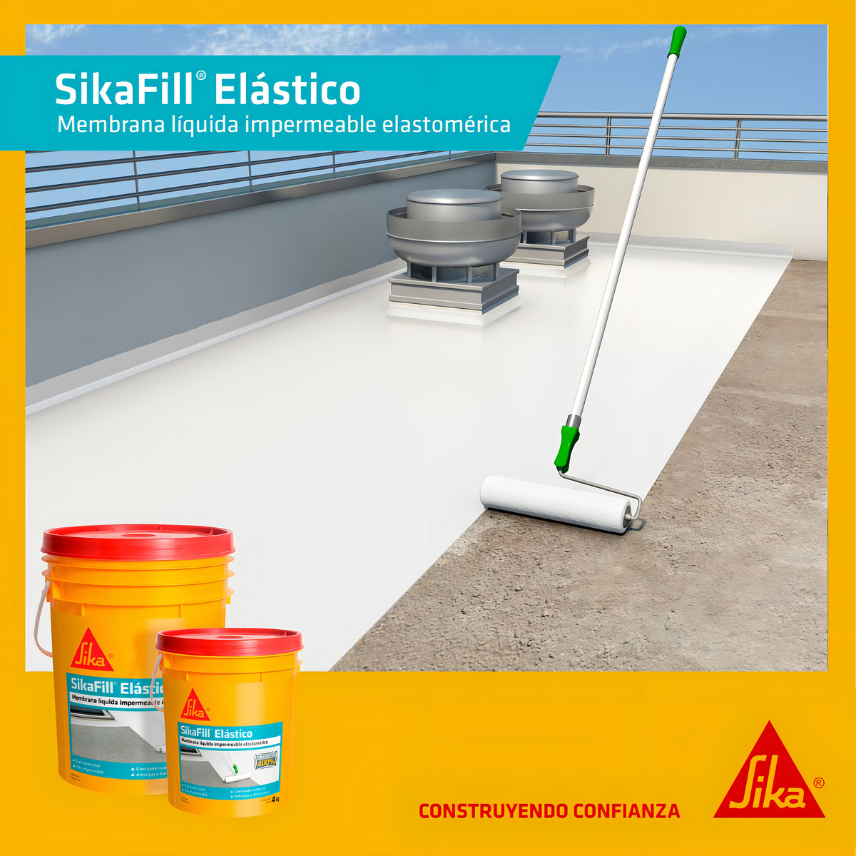 Membrana Liquida Sika Sikafill Elástico 20kg Terracota - Imagen 2