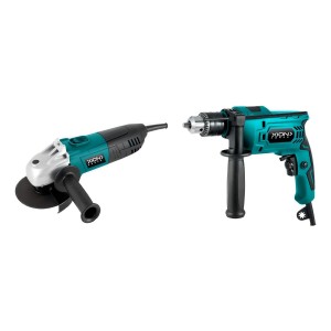 Combo Taladro Percutor + Amoladora Xion Calidad Pf Color Verde Oscuro Frecuencia 50 60