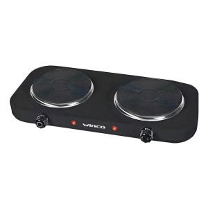 Anafe Eléctrico - Winco W1041 Color Negro - 2 Hornallas