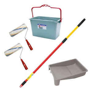 Kit Para Pintar 2 Rodillos + Balde + Bandeja + Extensor