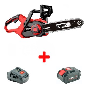 Motosierra Inalámbrica Equus 12 20v Con Bateria Y Cargador Rojo 50/60