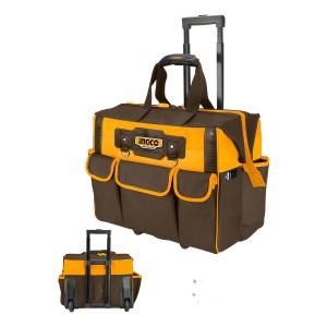 Bolsa De Herramientas Reforzada Ingco Con Ruedas Amarillo