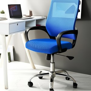 Silla De Oficina Tcweb Giratoria Azul Ergonomica Con Malla Y Respaldo Reclinable