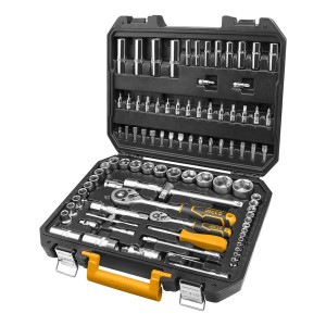 Juego Dados Tubo Llave 94 Pcs 1/2 Y 1/4 Crique Ingco