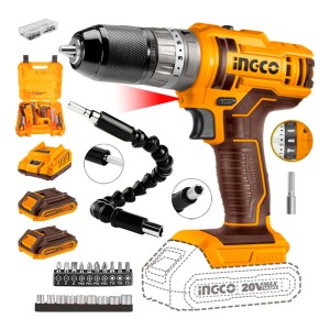 Taladro Atornillador Percutor 2bats + Extensor Flexible Color Naranja Claro Frecuencia 50-60 Hz