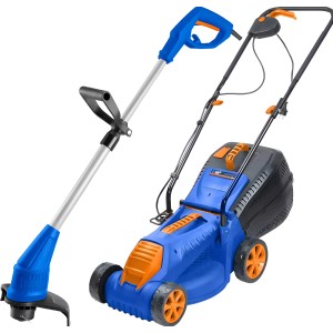 Cortadora Cesped Pasto 1200w + Bordeadora 350w Combo Wadfow Color Azul/naranja