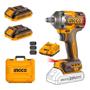 Llave De Impacto A Bateria 400nm P20s Bl Con 2 Bat Carg + Valija Ingco Ciwli2040