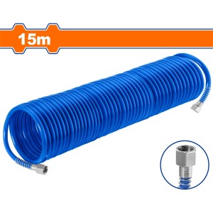 Manguera Compresor Aire Wadfow 15m 8mm Azul Con Conectores Roscados