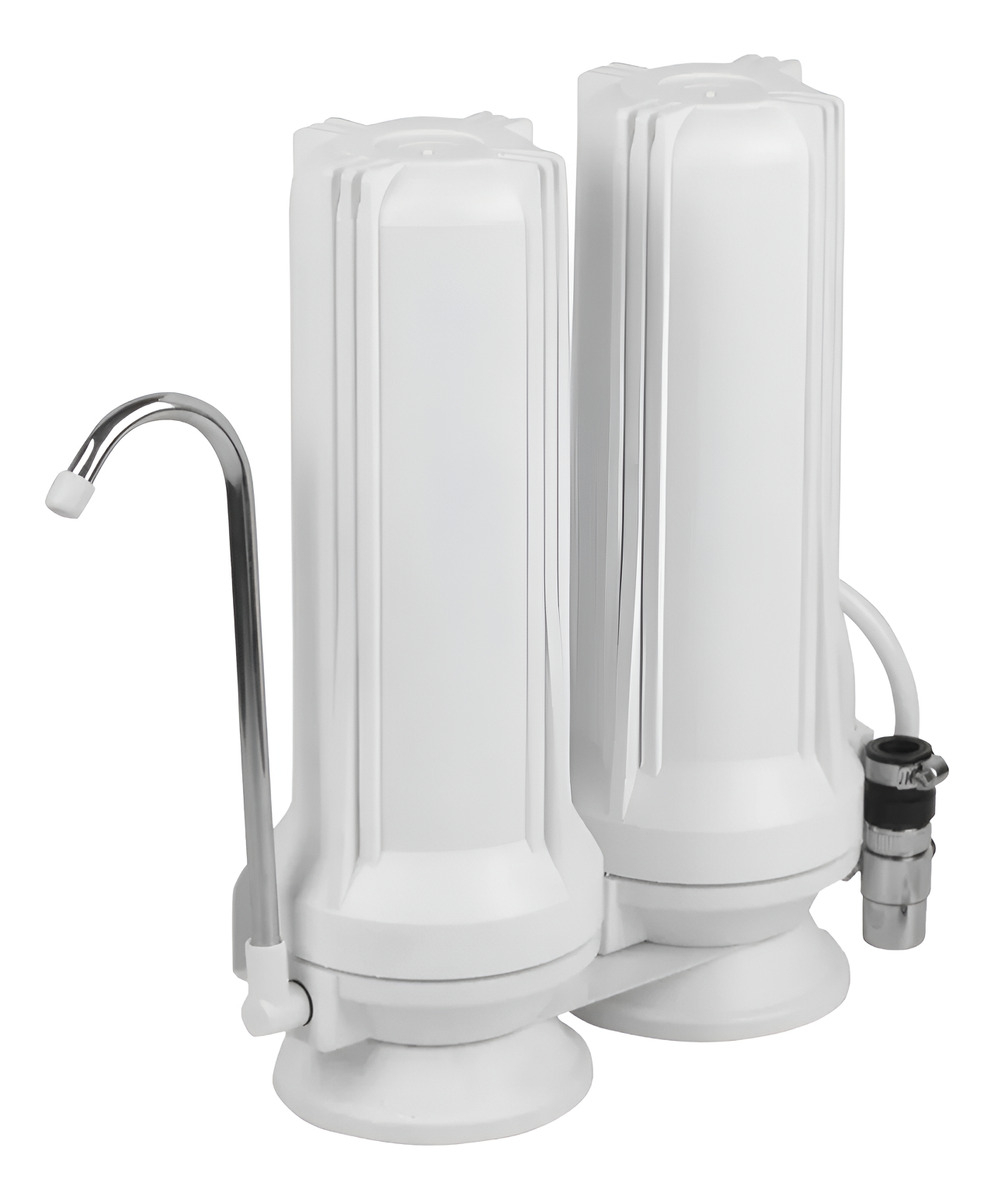 Filtro De Agua Purificador Carbón Activo Granulado Doble Kassel Fa2 Color Blanco