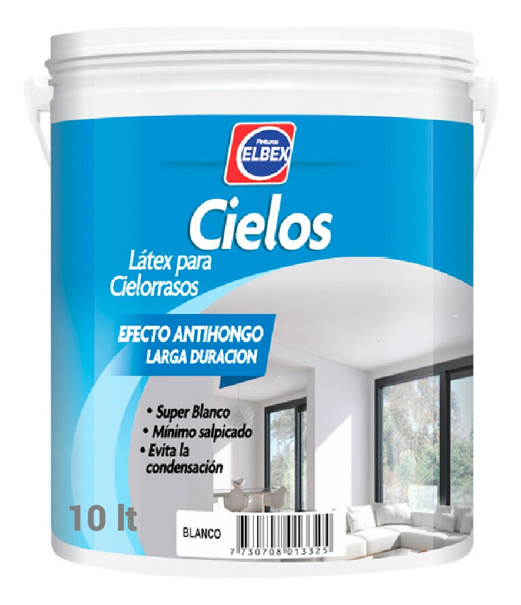 Pintura Látex Antihongos Interior Elbex Blanco 10l Cielorraso Mate