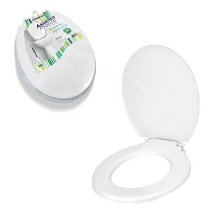 Asiento De Inodoro Privado Con Tapa De Baño Ovalada Blanca