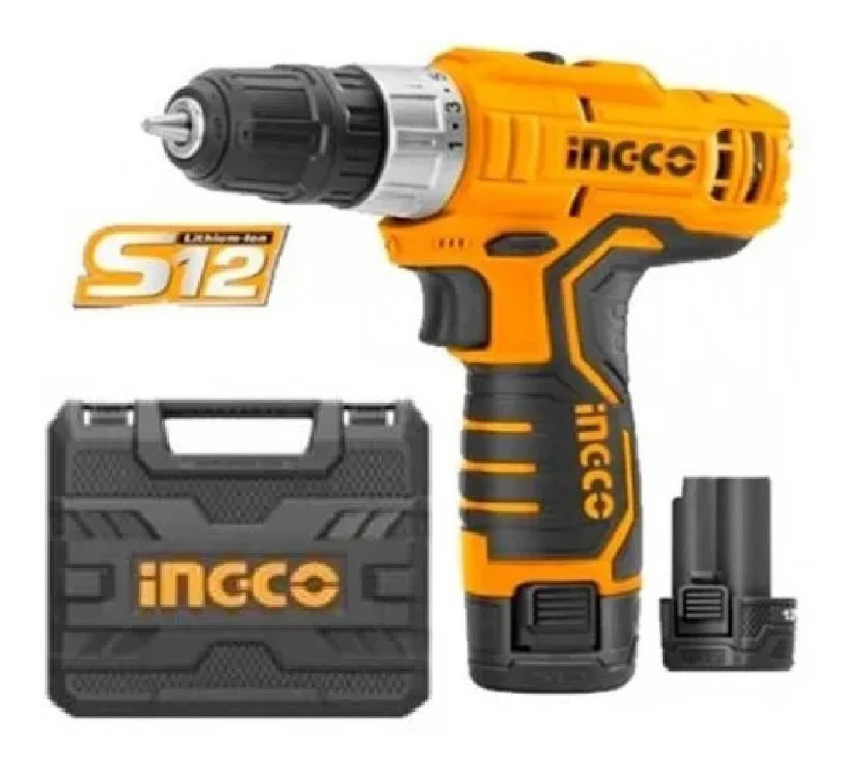 Taladro Impacto Percutor Inalámbrico 12v 2 Baterías Y Brocas