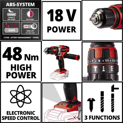 Taladro Percutor A Bat Atornillador Einhell Te-cd 18/48 Li - Imagen 6